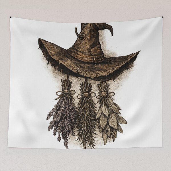 Item preview, Witch Hat Herbs Dark Academia Witchy Aesthetic Gothic Fashion designed and sold by irfanshikh.