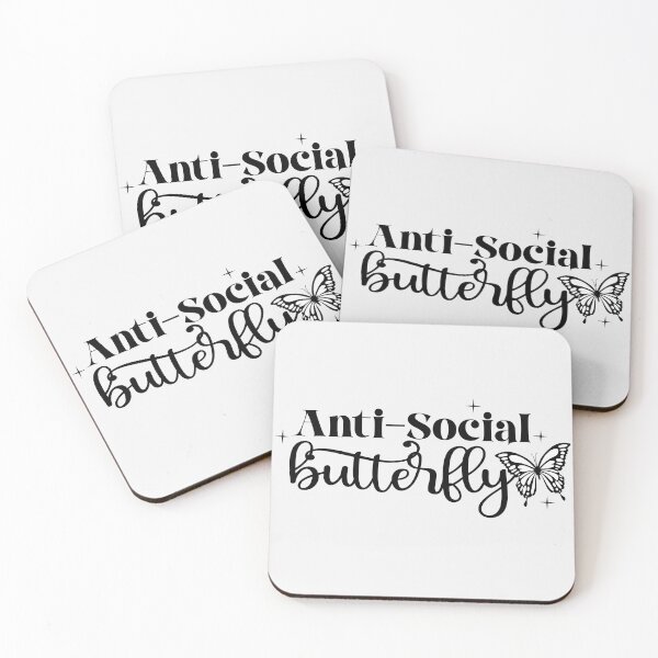 Item preview, Anti Social Butterfly Sarcastic Quote designed and sold by VibeShift Studio.