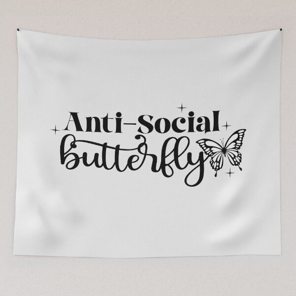Item preview, Anti Social Butterfly Sarcastic Quote designed and sold by VibeShift Studio.
