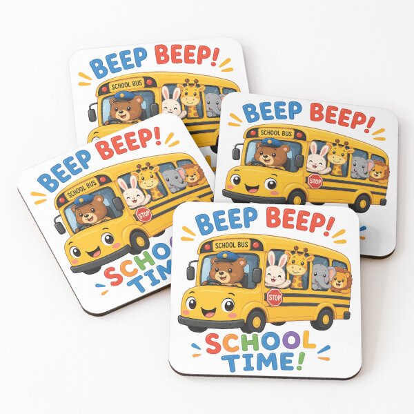 Item preview, Cute School Bus with Animal Friends | Beep Beep School Time | Kawaii Back to School Sticker & T-Shirt designed and sold by MAPDDesigns.