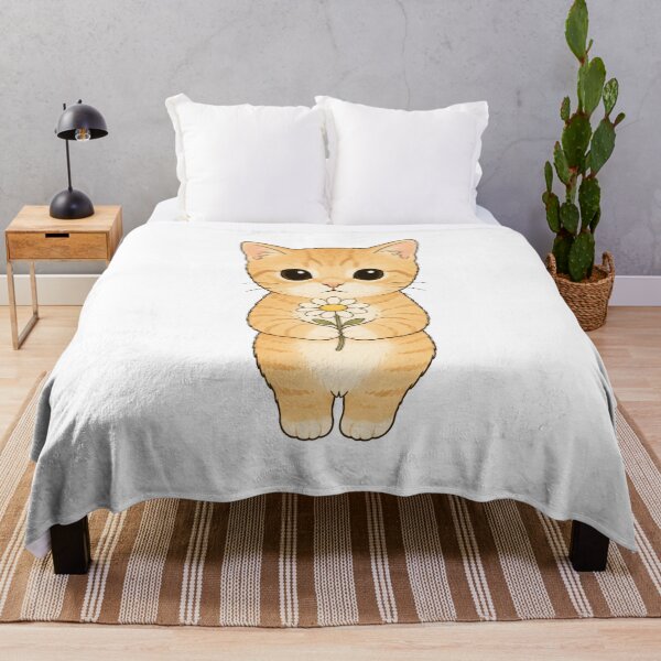 Item preview, Cute Cat with Flower Illustration designed and sold by Evv_u.