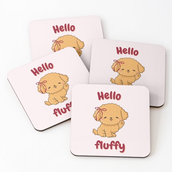 Item preview, Hello Fluffy Cute Dog - Funny Puppy Lover Aesthetic - Burgundy Chewy Font designed and sold by ArtivaaStudio.