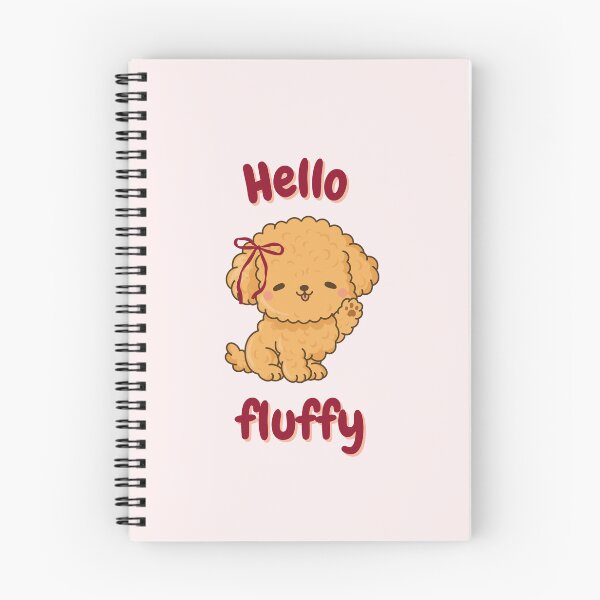 Item preview, Hello Fluffy Cute Dog - Funny Puppy Lover Aesthetic - Burgundy Chewy Font designed and sold by ArtivaaStudio.