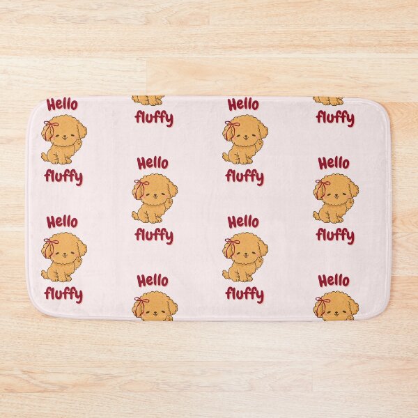 Item preview, Hello Fluffy Cute Dog - Funny Puppy Lover Aesthetic - Burgundy Chewy Font designed and sold by ArtivaaStudio.