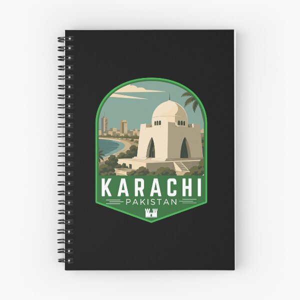 Item preview, Karachi in Sindh Pakistan, Retro Travel Art Emblem designed and sold by MaateoDesign.