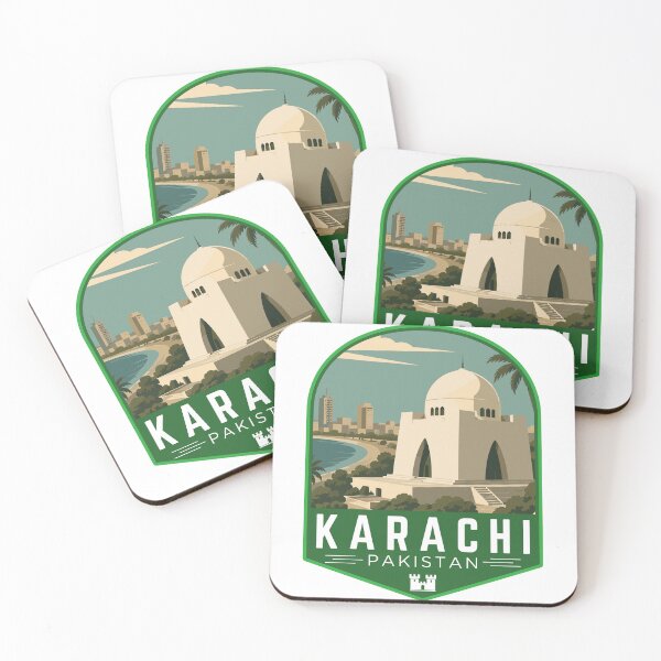Item preview, Karachi in Sindh Pakistan, Retro Travel Art Emblem designed and sold by MaateoDesign.