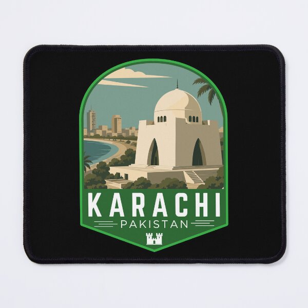 Item preview, Karachi in Sindh Pakistan, Retro Travel Art Emblem designed and sold by MaateoDesign.