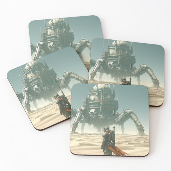 Item preview, The Walking Citadel | Colossal Sci-Fi Desert Fortress Art Print designed and sold by BERKKIZILAY.