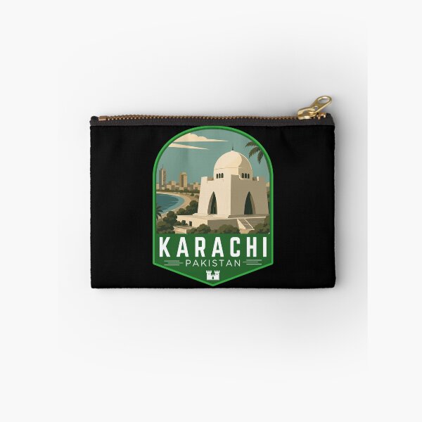 Artikelvorschau, Karatschi in Sindh, Pakistan, Retro-Reisekunst-Emblem entworfen und verkauft von MaateoDesign.
