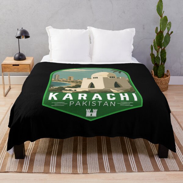 Item preview, Karachi in Sindh Pakistan, Retro Travel Art Emblem designed and sold by MaateoDesign.
