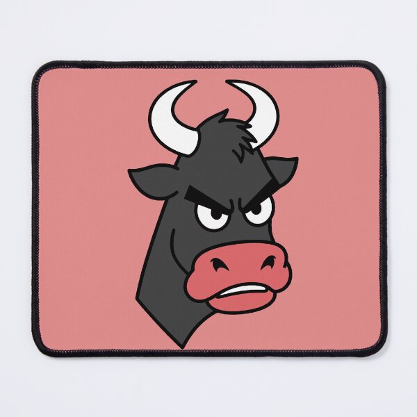 Item preview, Angry Bull Mascot | Furious Bull Face on Red Background designed and sold by AstronautMerch.