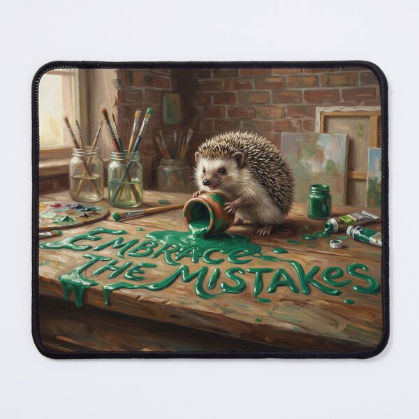 Item preview, Embrace The Mistakes Spilled Green Paint Hedgehog Art designed and sold by Englandbear.