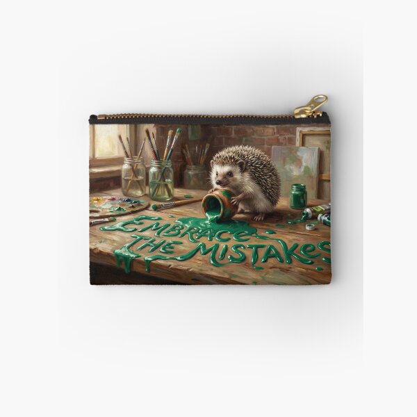 Item preview, Embrace The Mistakes Spilled Green Paint Hedgehog Art designed and sold by Englandbear.