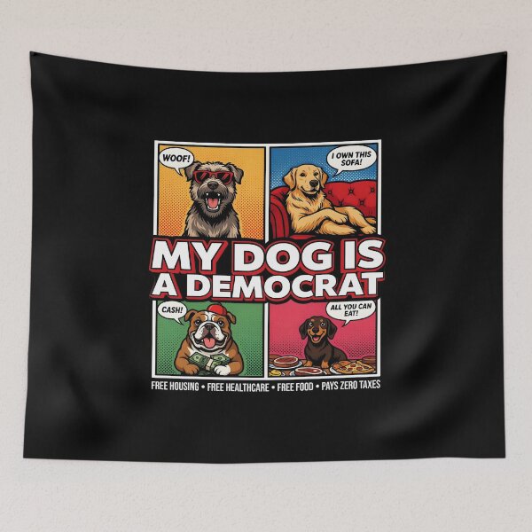 Item preview, My Dog is a Democrat Humorous Dog Owner designed and sold by Redgiant87x.