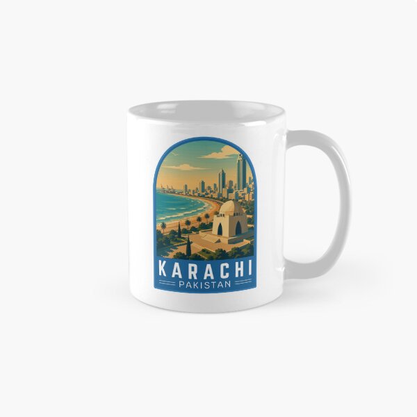 Item preview, Karachi in Sindh Pakistan, Vintage Travel Art Emblem designed and sold by MaateoDesign.