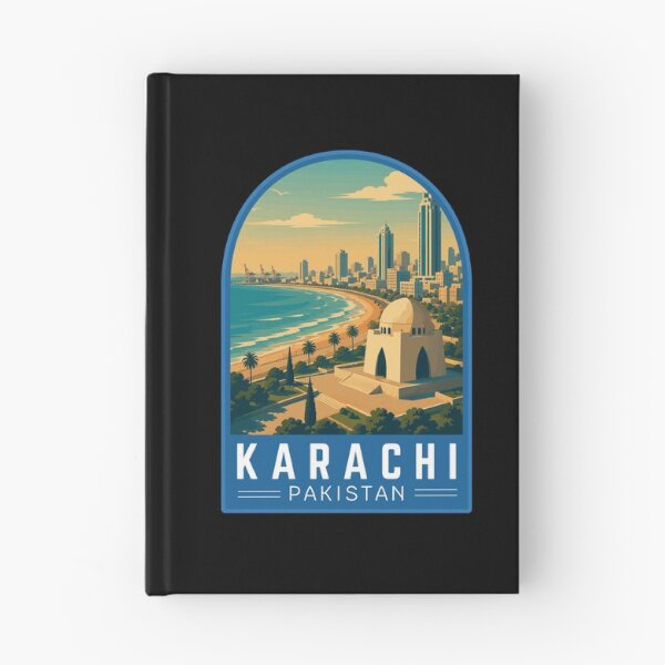 Item preview, Karachi in Sindh Pakistan, Vintage Travel Art Emblem designed and sold by MaateoDesign.