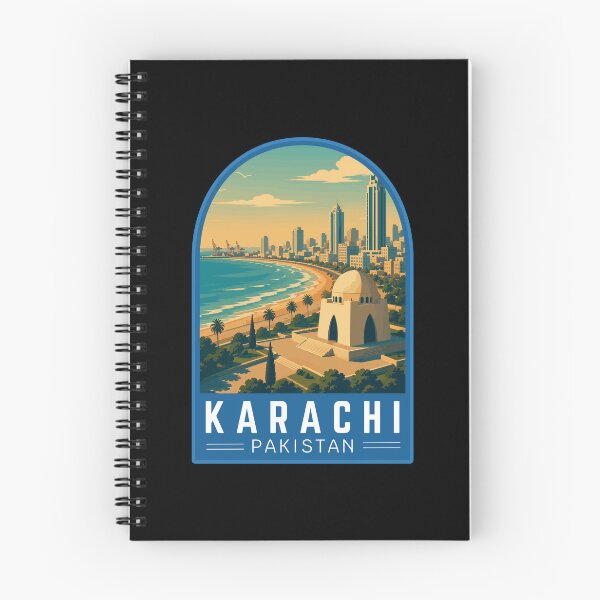 Item preview, Karachi in Sindh Pakistan, Vintage Travel Art Emblem designed and sold by MaateoDesign.