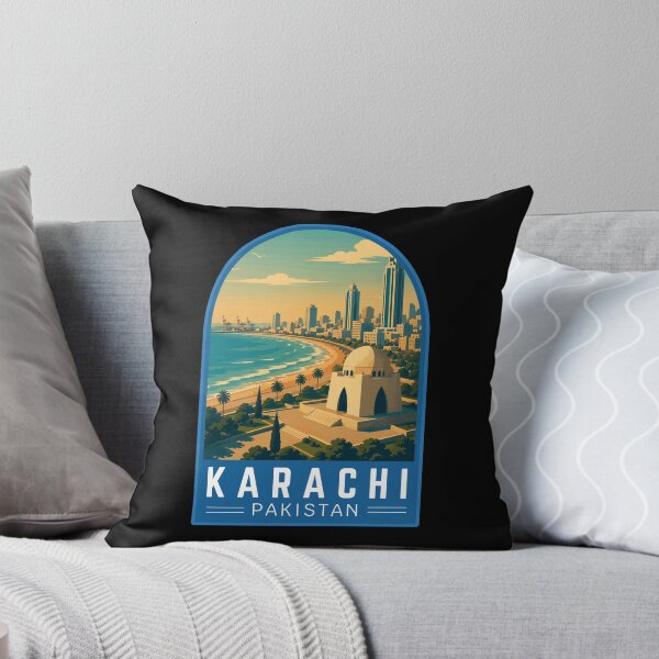Item preview, Karachi en Sindh, Pakistán, Emblema de arte de viaje vintage designed and sold by MaateoDesign.