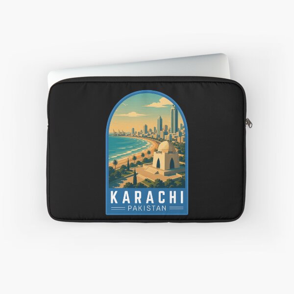 Item preview, Karachi in Sindh Pakistan, Vintage Travel Art Emblem designed and sold by MaateoDesign.