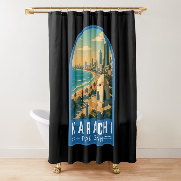Item preview, Karachi in Sindh Pakistan, Vintage Travel Art Emblem designed and sold by MaateoDesign.