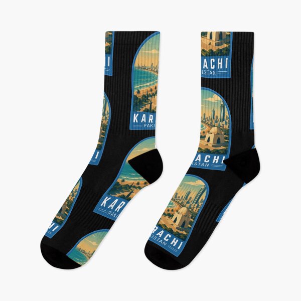 Item preview, Karachi in Sindh Pakistan, Vintage Travel Art Emblem designed and sold by MaateoDesign.