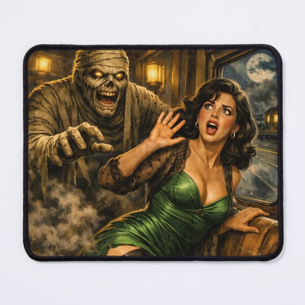 Item preview, Mummy Terror on the Night Train - Vintage Pulp Movie Poster designed and sold by JonelleTshirts.