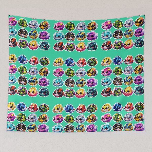 Item preview, Kawaii Butterfly Fish Sticker Pack – 16 Cute Tropical Fish designed and sold by KrishAuraa.