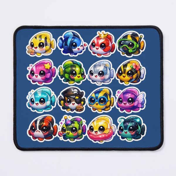 Item preview, Kawaii Butterfly Fish Sticker Pack – 16 Cute Tropical Fish designed and sold by KrishAuraa.