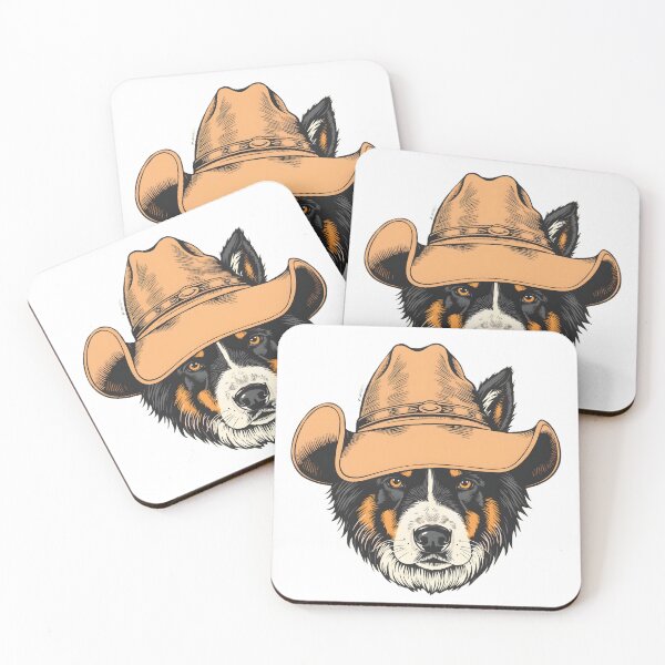 Item preview, Vintage Cowboy Border Collie Portrait designed and sold by CooksCreators.