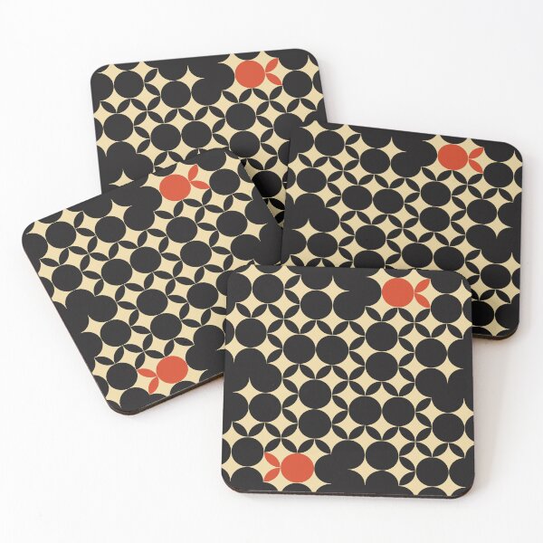 Item preview, Beige Seventies pattern with orange fruits in a black background  designed and sold by StefanStudioArt.