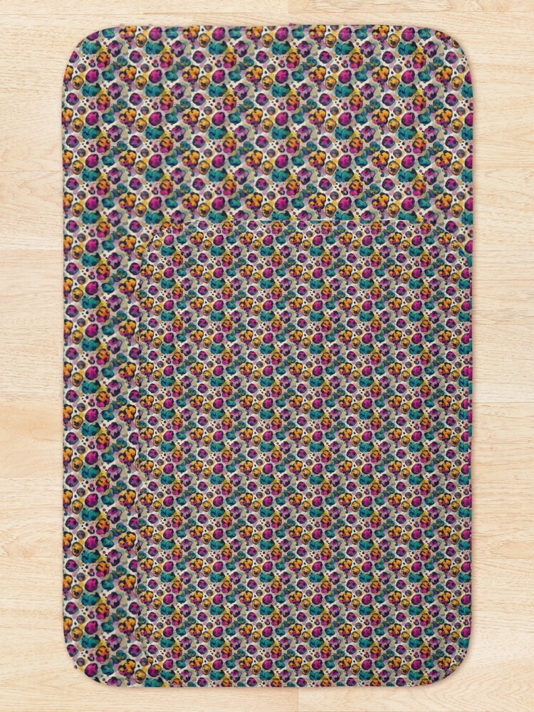 Thumbnail 5 of 6, Bath Mat, Colorful Leopard Print Pattern designed and sold by Cattytude.