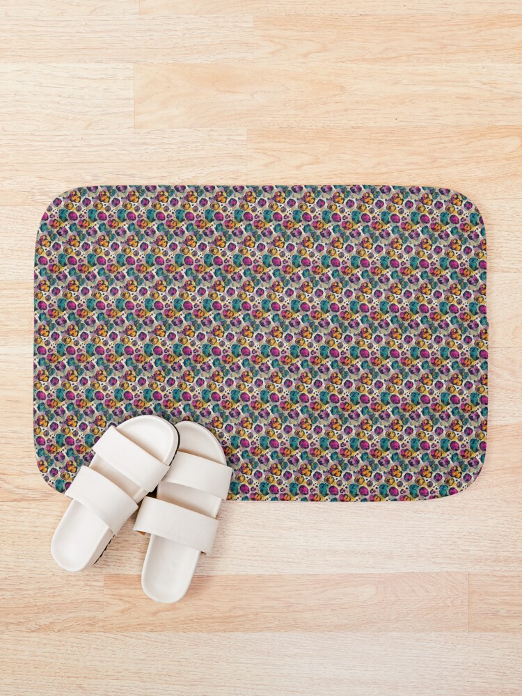 Thumbnail 1 of 6, Bath Mat, Colorful Leopard Print Pattern designed and sold by Cattytude.