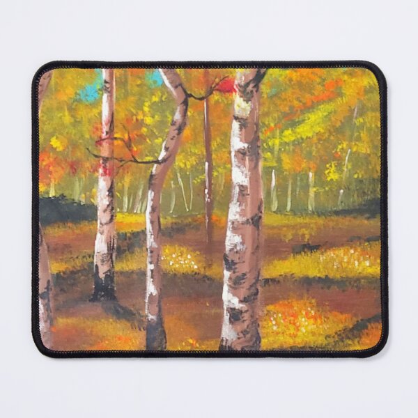Item preview, Autumn Birch Forest — Fall Landscape Acrylic Art Print designed and sold by ArtByShoonya.