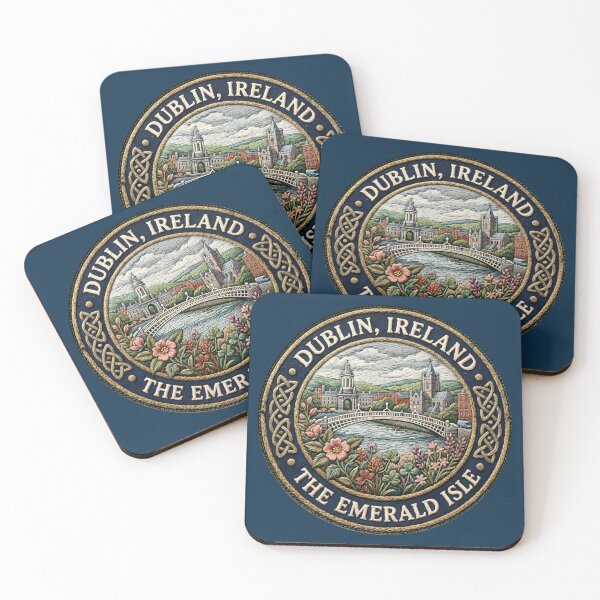 Item preview, Dublin Ireland Patch Illustration Travel Art Badge designed and sold by KrisSidDesigns.
