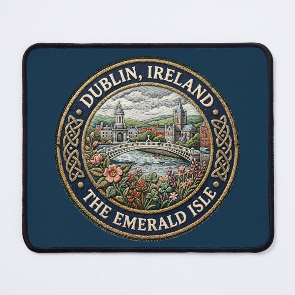 Item preview, Dublin Ireland Patch Illustration Travel Art Badge designed and sold by KrisSidDesigns.