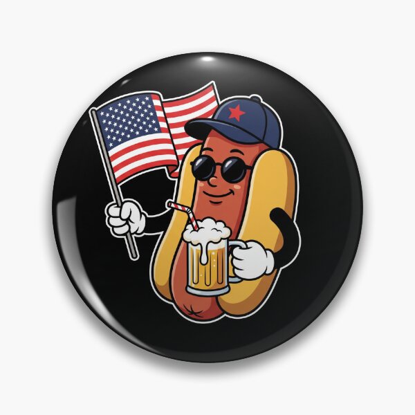 Item preview, Patriotic Hot Dog Waving American Flag Shirt designed and sold by TeNovaStudio.