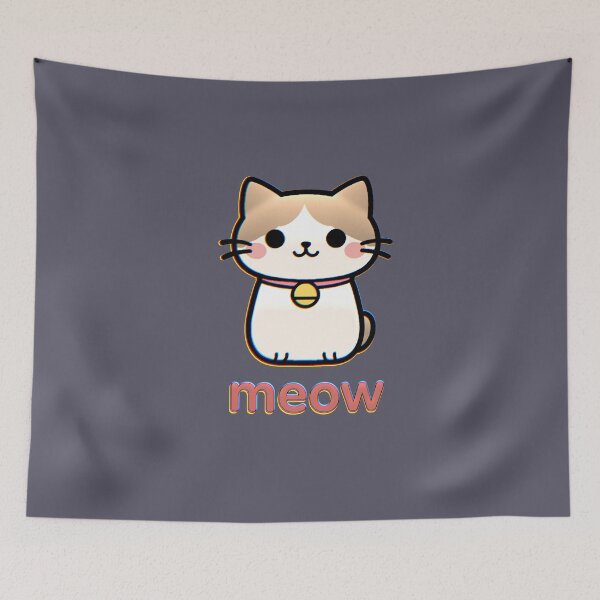 Item preview, Kawaii Meow Cat | Cute Kitten with Pink Bell designed and sold by AstronautMerch.