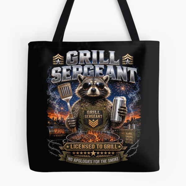 Item preview, Grill Sergeant Raccoon BBQ Humor designed and sold by OceanBandwear.