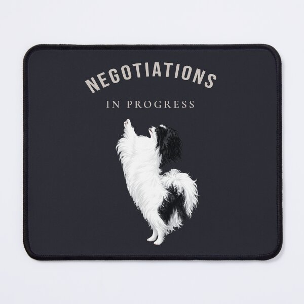 Item preview, Negotiations In Progress | Funny Papillon Dog Premium Illustration designed and sold by PapillonArtStudio.