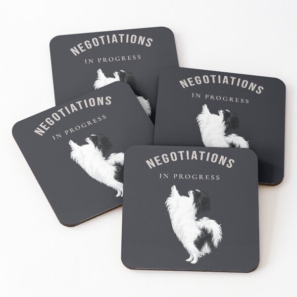Item preview, Negotiations In Progress | Funny Papillon Dog Premium Illustration designed and sold by PapillonArtStudio.