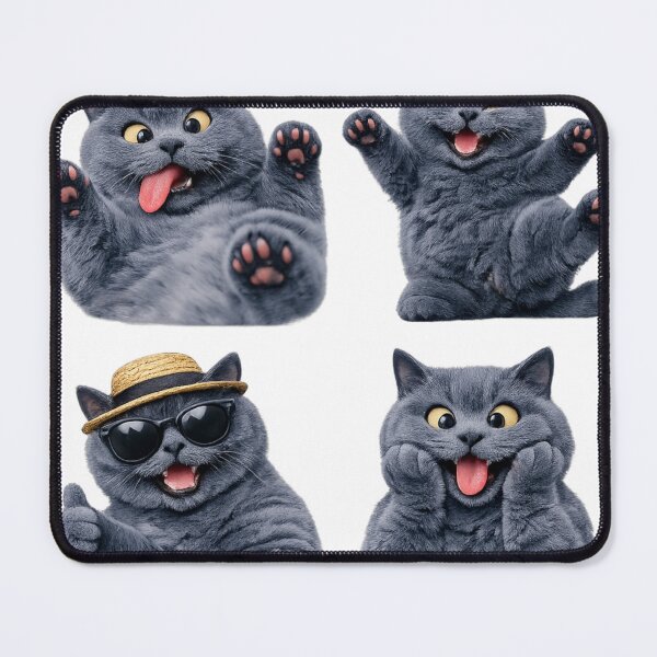 Item preview, Cute Gray Cat Making a Funny Face designed and sold by behappyandrelax.