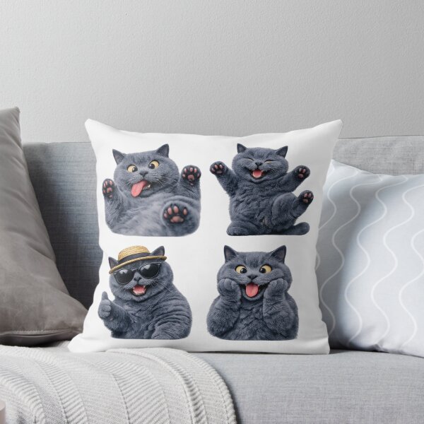 Item preview, Cute Gray Cat Making a Funny Face designed and sold by behappyandrelax.
