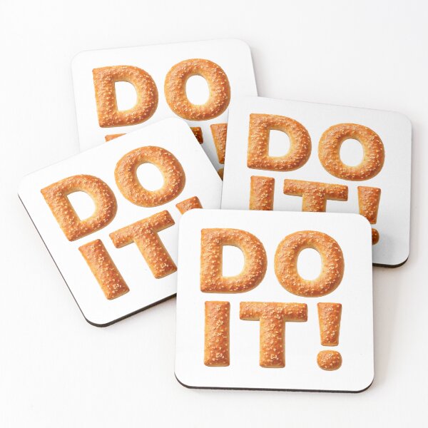 Item preview, Do It Prezel Bagel Bread Motivation Typography designed and sold by Inka Moon Design.