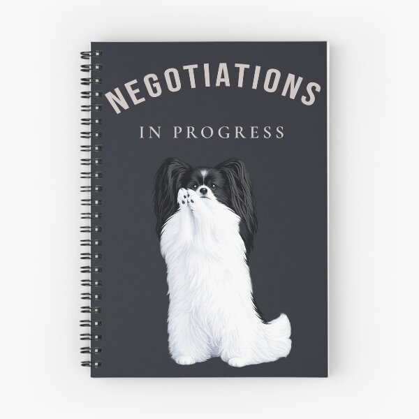 Item preview, Negotiations In Progress | Funny Papillon Dog Premium Illustration designed and sold by PapillonArtStudio.