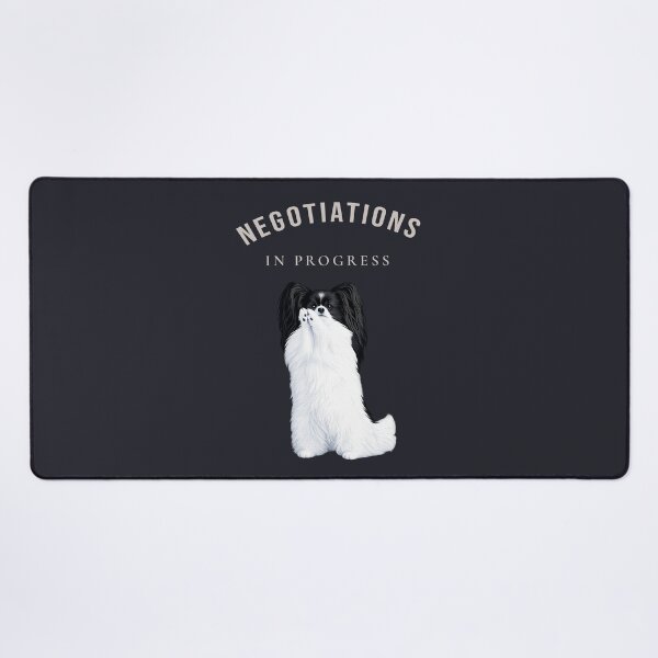 Item preview, Negotiations In Progress | Funny Papillon Dog Premium Illustration designed and sold by PapillonArtStudio.