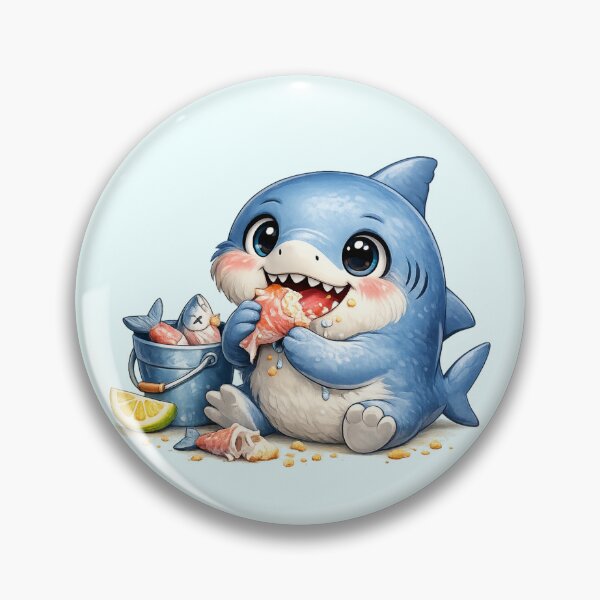 Item preview, Cute Baby Shark Eating designed and sold by LumatoneStudio.