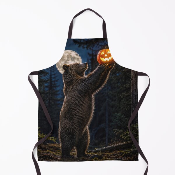 Item preview, Halloween Grizzly Bear Holding a Jack-o-Lantern designed and sold by Maria Dryfhout.