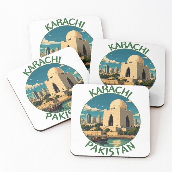 Item preview, Karachi in Pakistan, Retro Travel Art Circle Emblem designed and sold by MaateoDesign.