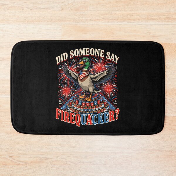 Item preview, Did Someone Say Firequacker Funny Patriotic Duck with Fireworks and American Flag designed and sold by Redgiant87x.