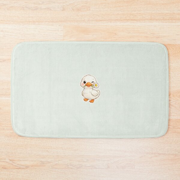 Item preview, Cute Winking Duckling with Daisy Flower Kawaii Aesthetic Sticker designed and sold by mijaczeek.